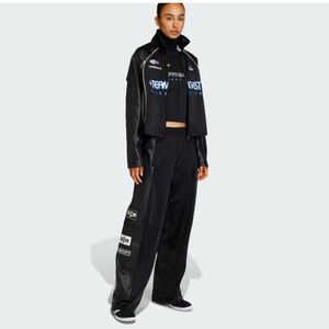 ADIDAS TEAMGEIST FAUX LEATHER TRACK PANTS